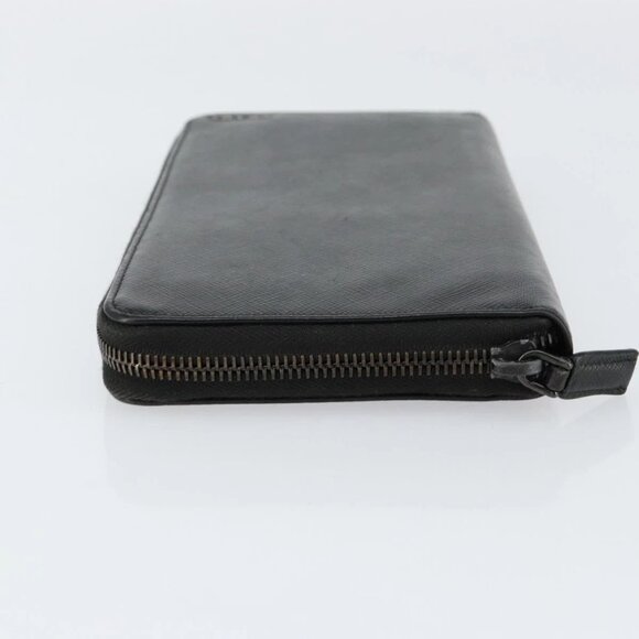 PRADA Round Wallet Safiano leather Black 2ML220 Auth 148677 - Picture 8 of 16